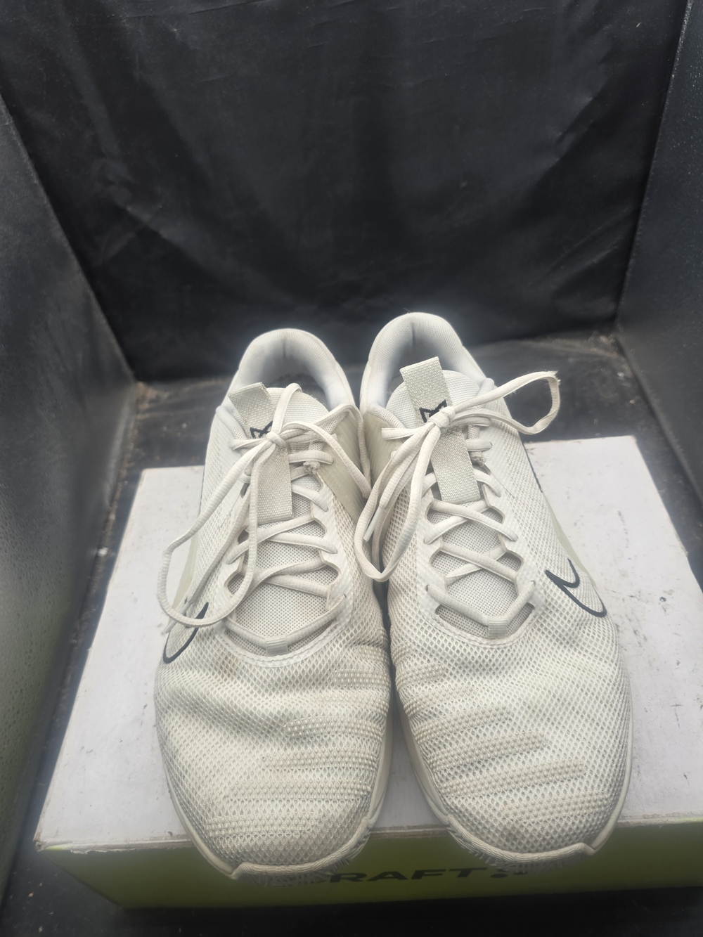 Nike Light Gray Mesh Running Sneakers with Black Swoosh